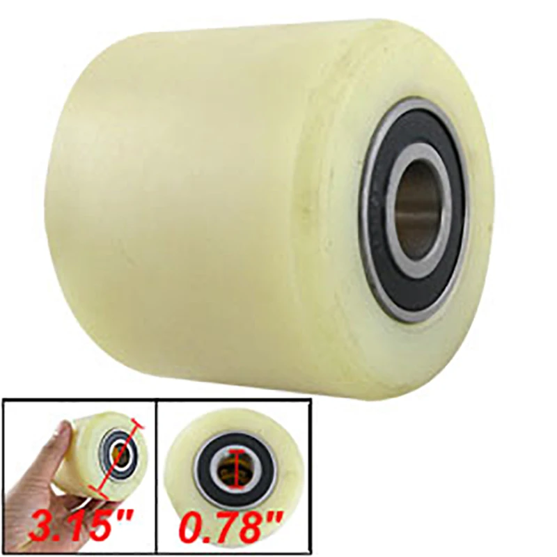 Uxcell 1Pcs เปลี่ยนล้อไนล่อนสำหรับรถบรรทุกแท่นวางสินค้าสำหรับรถเข็น Rak Perabotan 70มม.ความยาว80มม.Beige