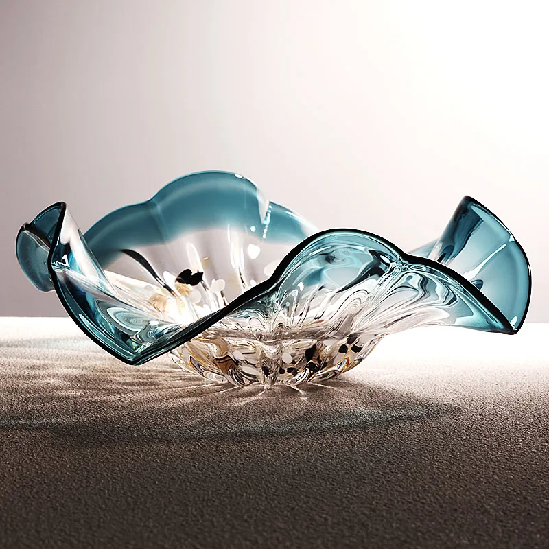 

Modern light luxury glass characteristic fruit plate living room coffee table fruit plate decorative dining table model room