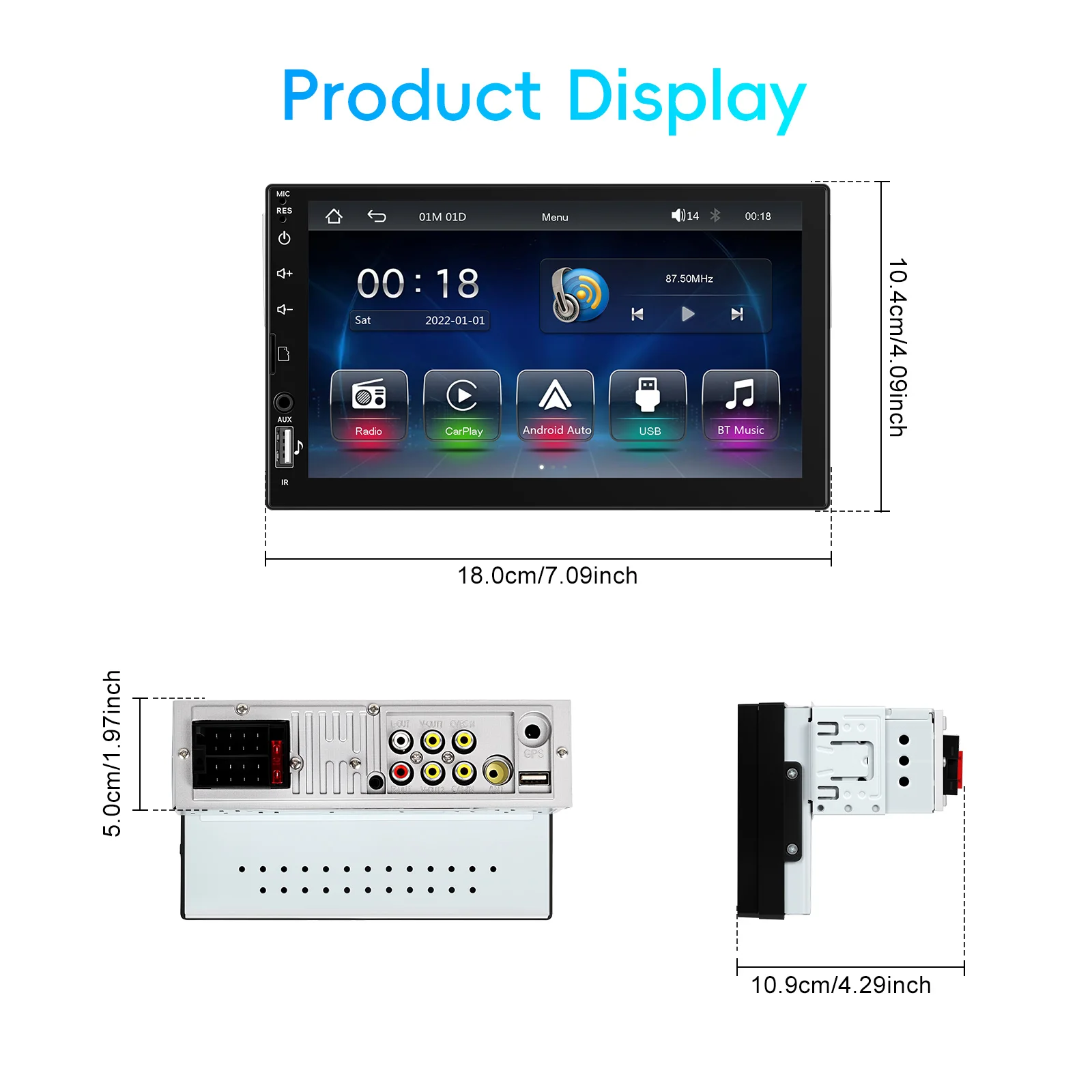 LeeKooLuu 1 Din 7 "HD العالمي سيارة MP5 لاعب بلوتوث راديو FM اللاسلكية Carplay أندرويد السيارات مشغل وسائط متعددة USB/SD/AUX-IN