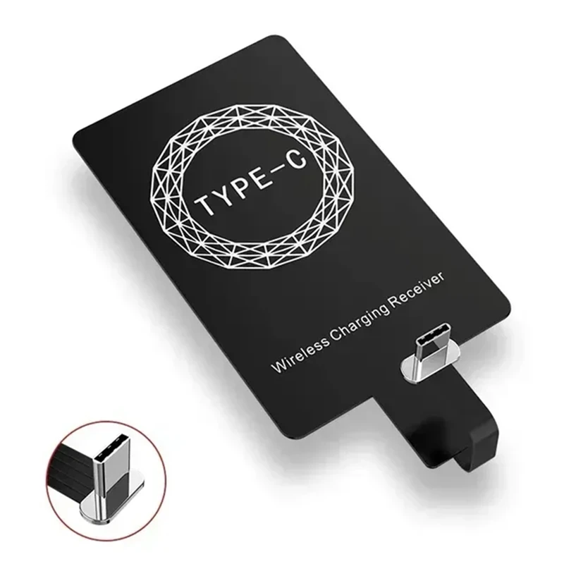 Y16A Tipo-C Receptor de carregamento sem fio Tipo C Adaptador de carregador sem fio rápido para Samsung Huawei Xiaomi