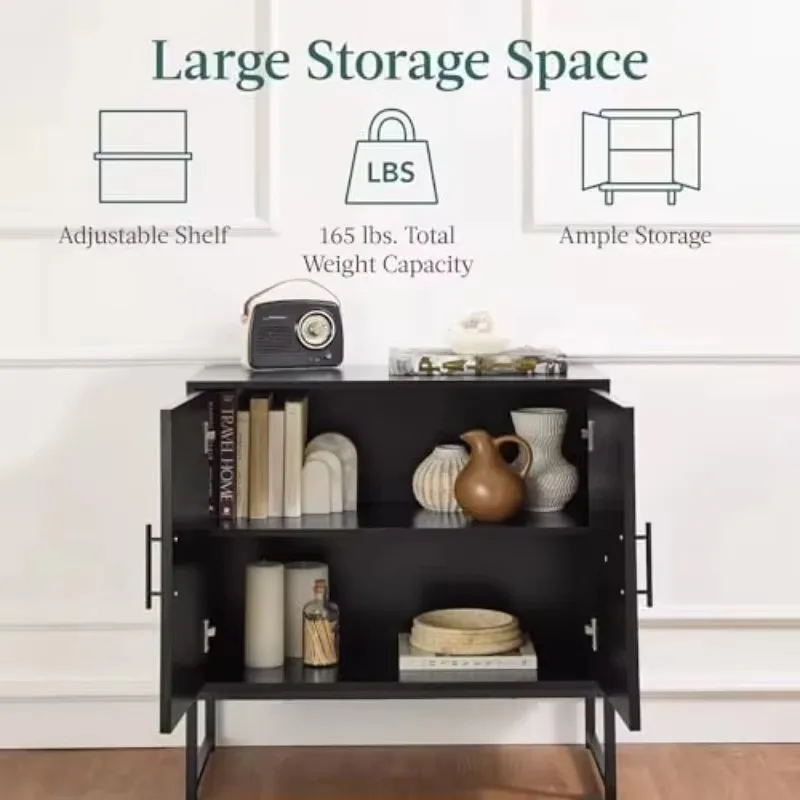 Slatted Sideboard Buffet Cabinet, Entryway Table, Accent Storage Cabinet, Console Table for Hallway, Living Room