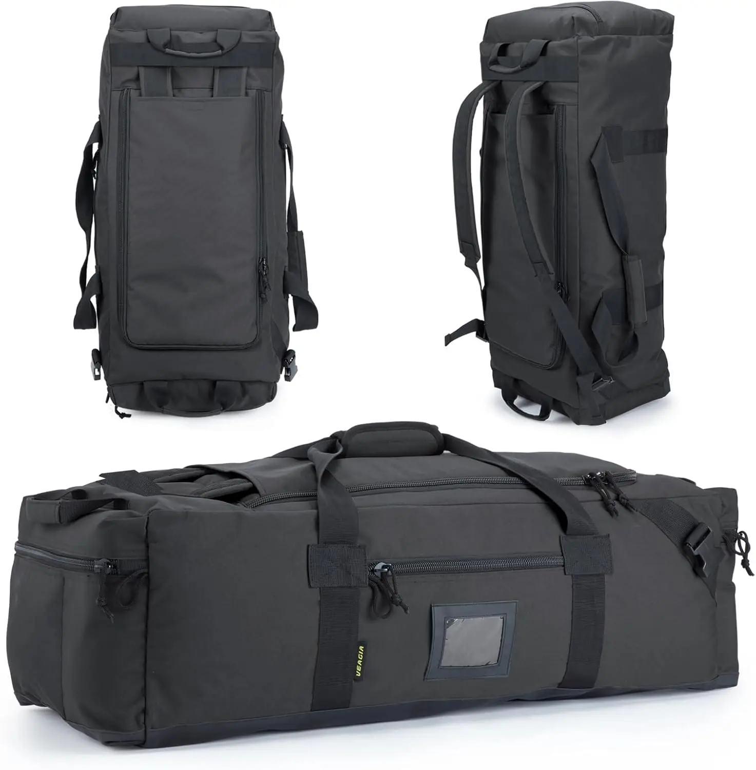 

Large Duffel Bag for Travel, Gym & Sports - Water Repellent Polyester, Hidden Straps, Shoe Compartment, Durable Military-Grade