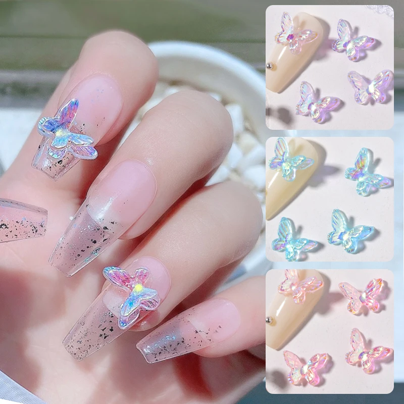 3D Aurora Butterfly Mixed Star Colorful Nail Art Charm  Nail Jewelry Nail Art Decoration Parts For DIY Nail Manicure Accessories