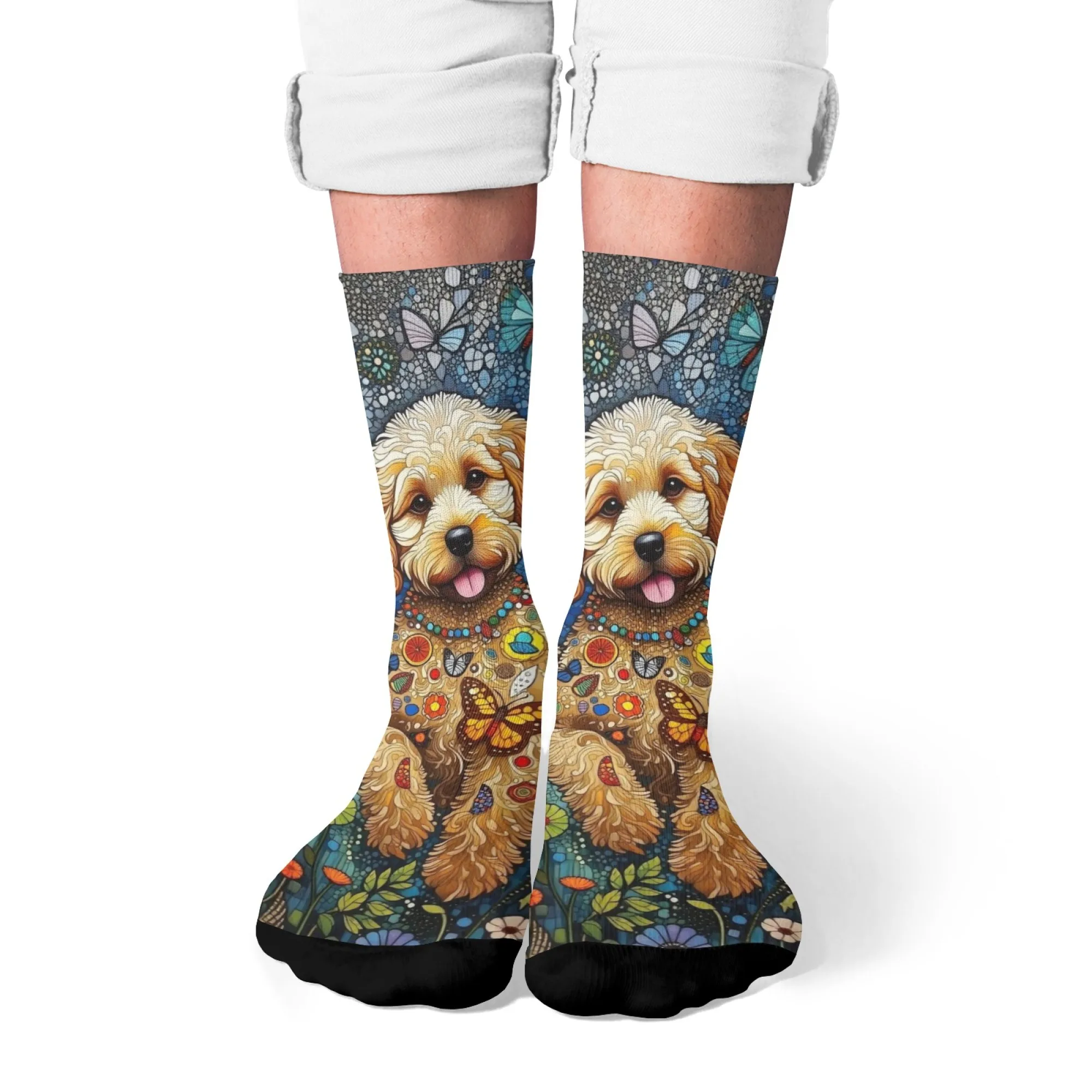 

Fairy Tale Happy Cute Puppy Men's Socks Harajuku Style Casual Fashion Socks Street Hip-Hop Funny Trendy Socks Novelty Party Gift
