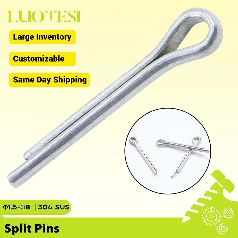 Split Pins Cotter Fixings 304 Stainless Stelel M1 M1.5 M2 M2.5 M3 M4 M5 M6 M8 Split Clamp Open Elastic Pin for Automotive Repair