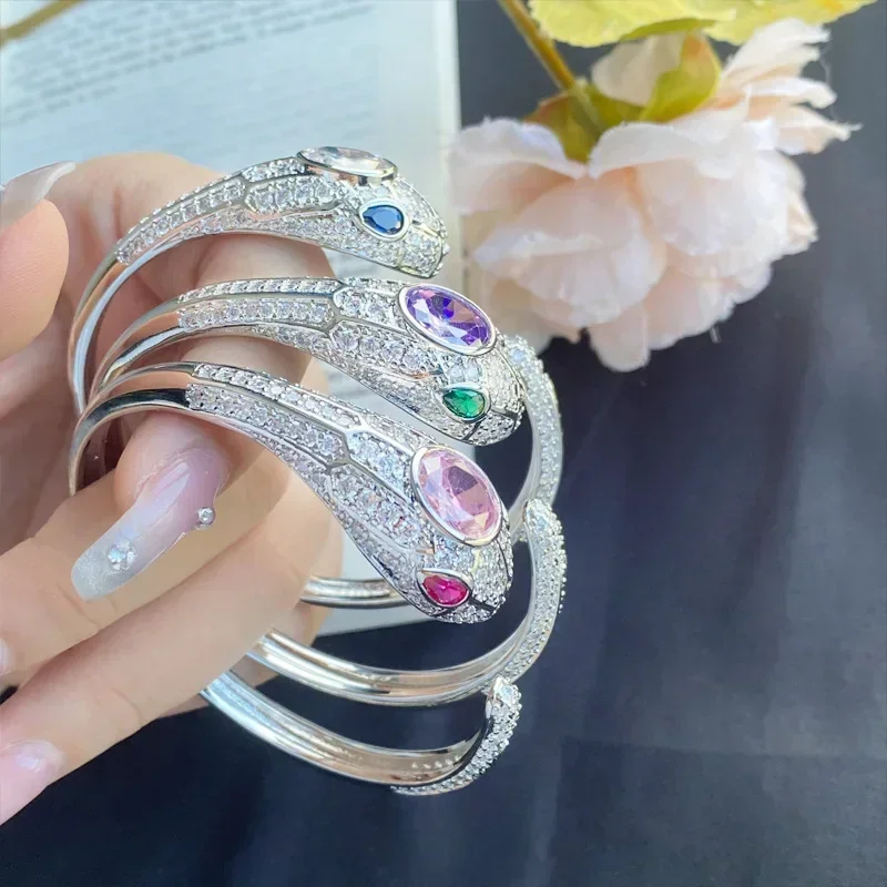 

MDL Moissanite Style.Набор змеи в Европе и США. Позолоченный ретро-модный открытый браслет. Ожерелье в стиле хип-хоп Tide Cool.