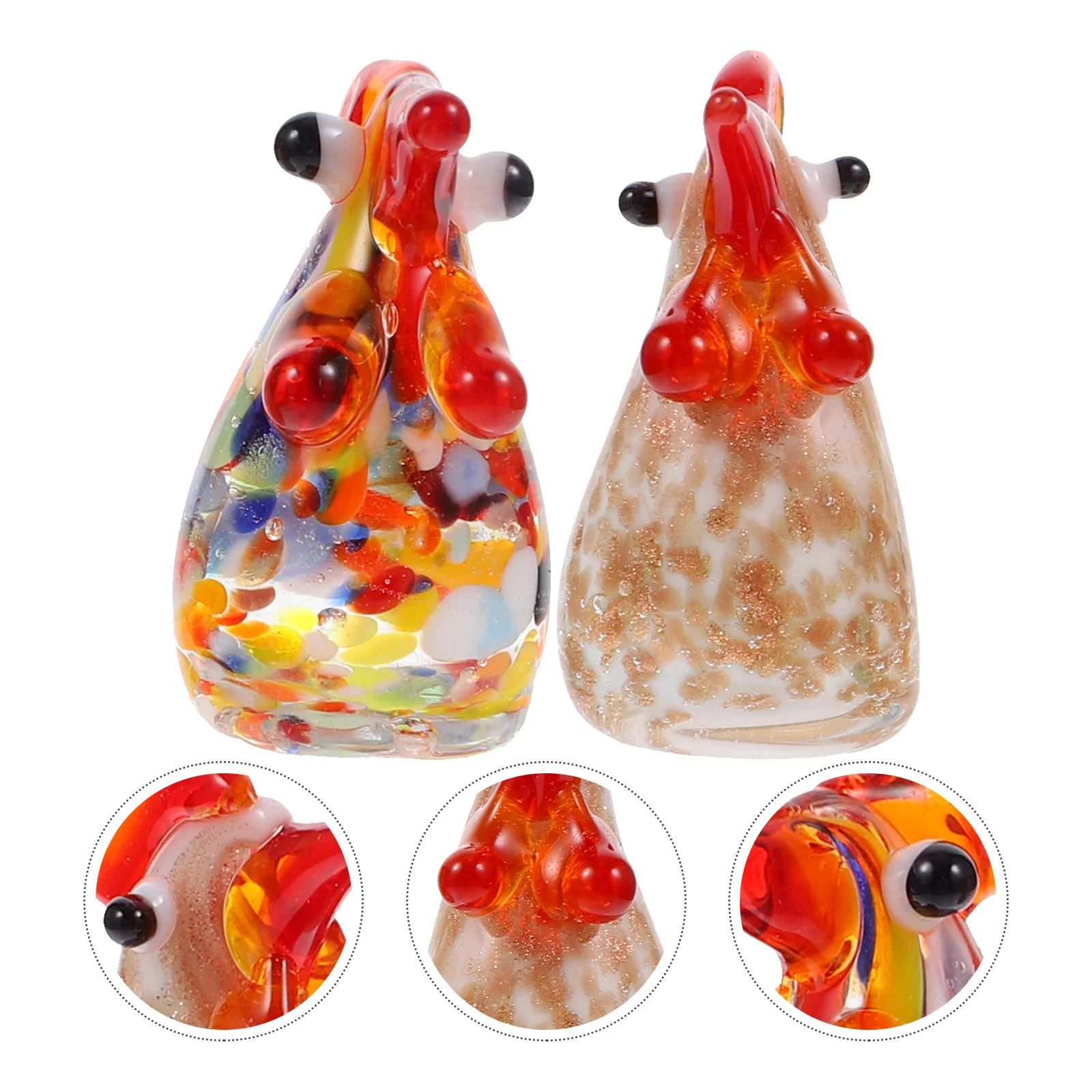 

4 Pcs Glass Bead Ornaments Bunny Toys Novel Chick Decor Japanese Desk Adornment Shape Office