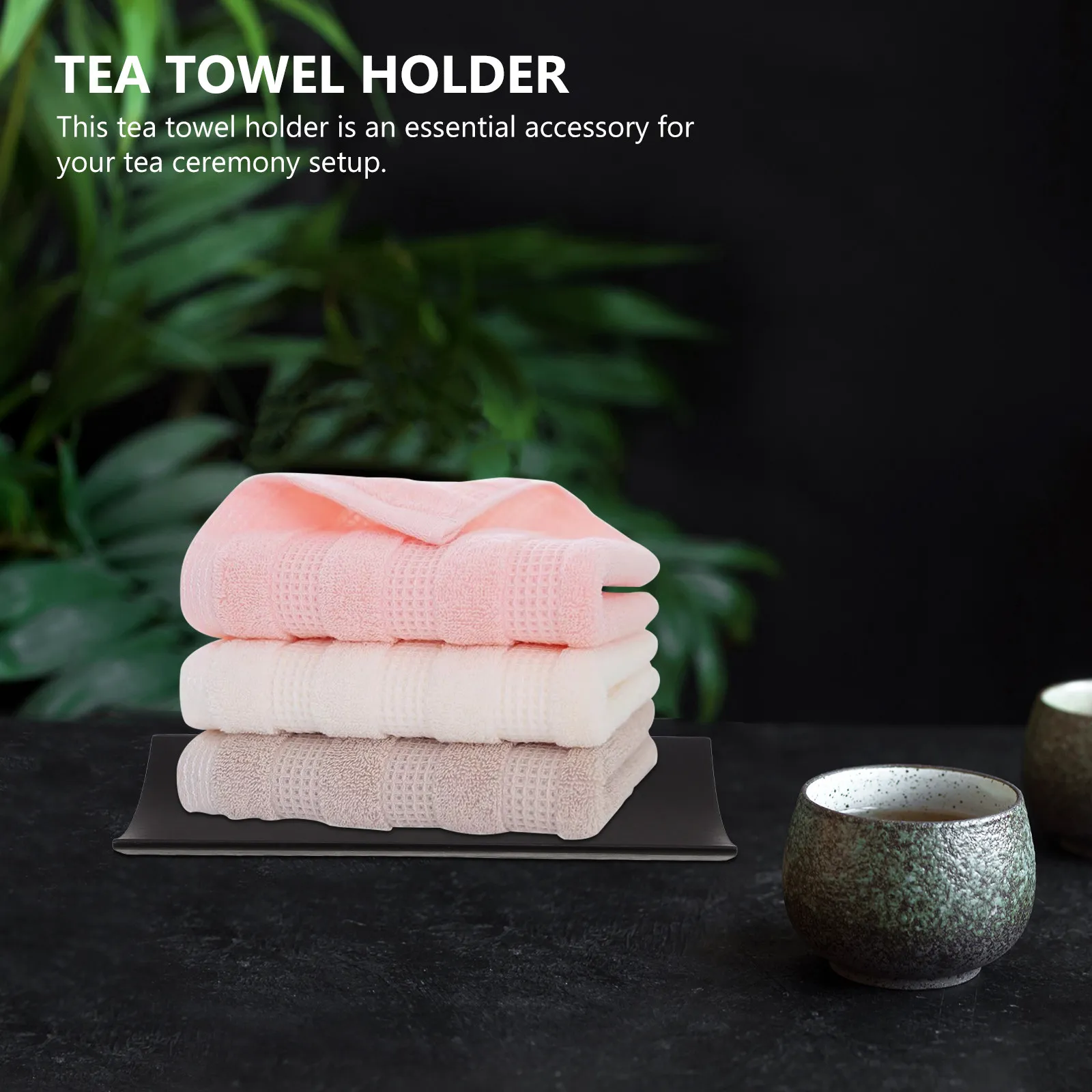 Bamboo Tea Towel Holder Rustic Decorative Napkin Tray Serving Tray Tissue Holder Kitchen Organizer Tea Ceremony