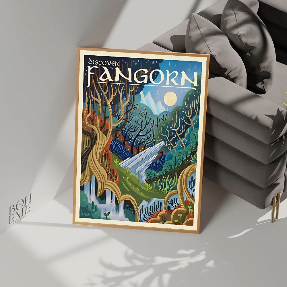 Ring Art PosterVintage Film Mordor Castle Lord Magic Movie Sticky Posters Vintage Room Bar Cafe Decor Nordic Home Decor