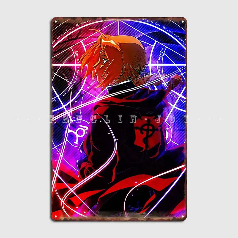 Anime Fma Edward Elric Metal Sign Club Bar Plaques Cinema Garage Retro Tin Sign Poster