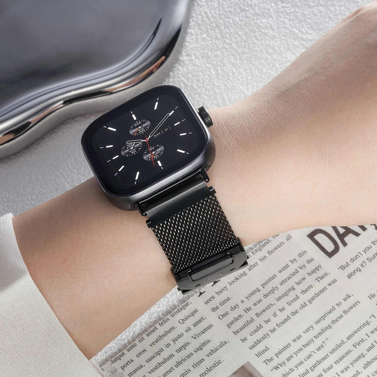 Metal Band For Redmi Watch 4 5 Watchband Strap 316L Stainless Steel Link Bracelet For Xiaomi Mi Band 8 9 Pro Strap Accessories