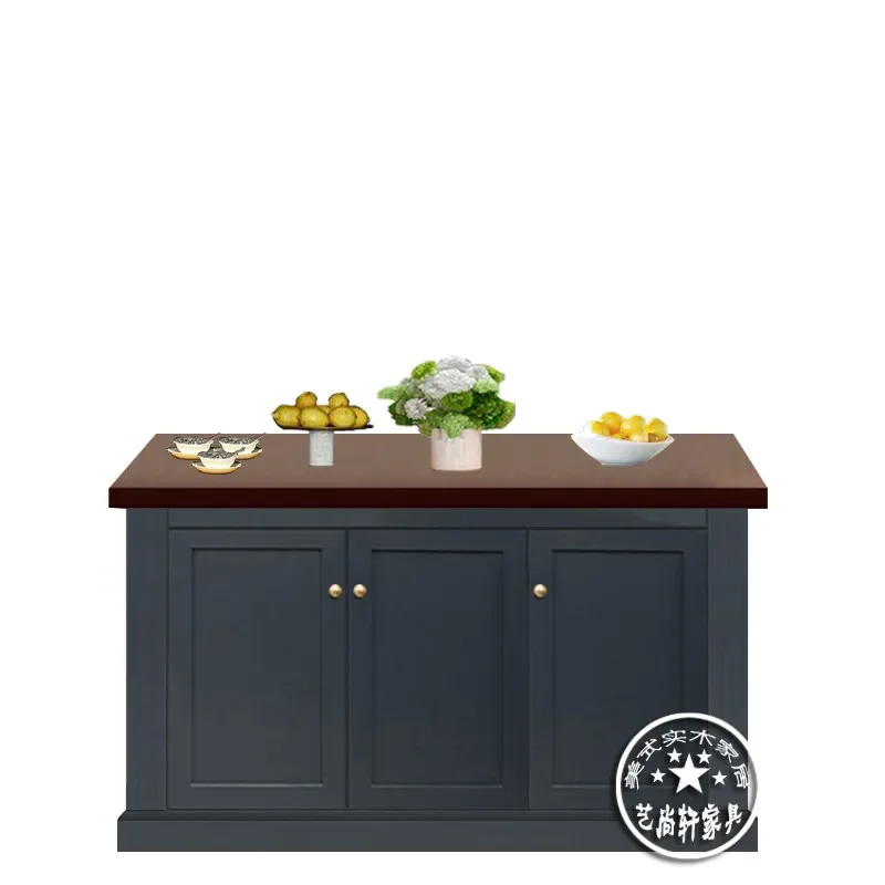 TAO  Nordic solid wood dining side cabinet open kitchen island table operation cabinet living room