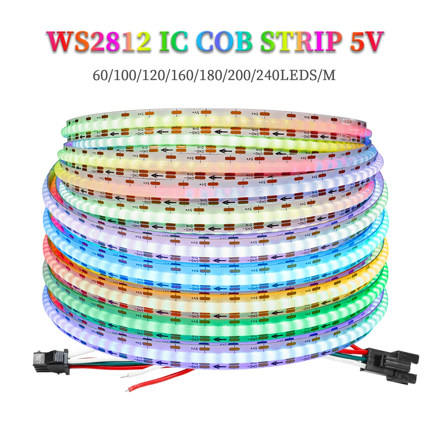 

WS2812 RGBIC COB LED Light WS2812B Individually Addressable Strips 60/100/120/160/180/200/240pixels/Leds/m Smart soft led strip