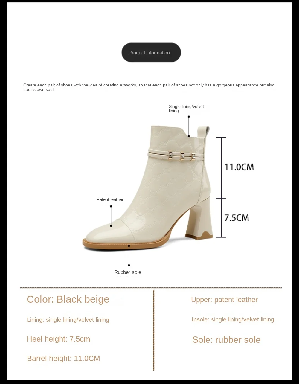 Plus Size 34-43 Patent Leather Pointed Toe Chunky Heels Ankle Boots Women Fashion Sexy Pumps Shoes Dress Wedding Ankle Boots