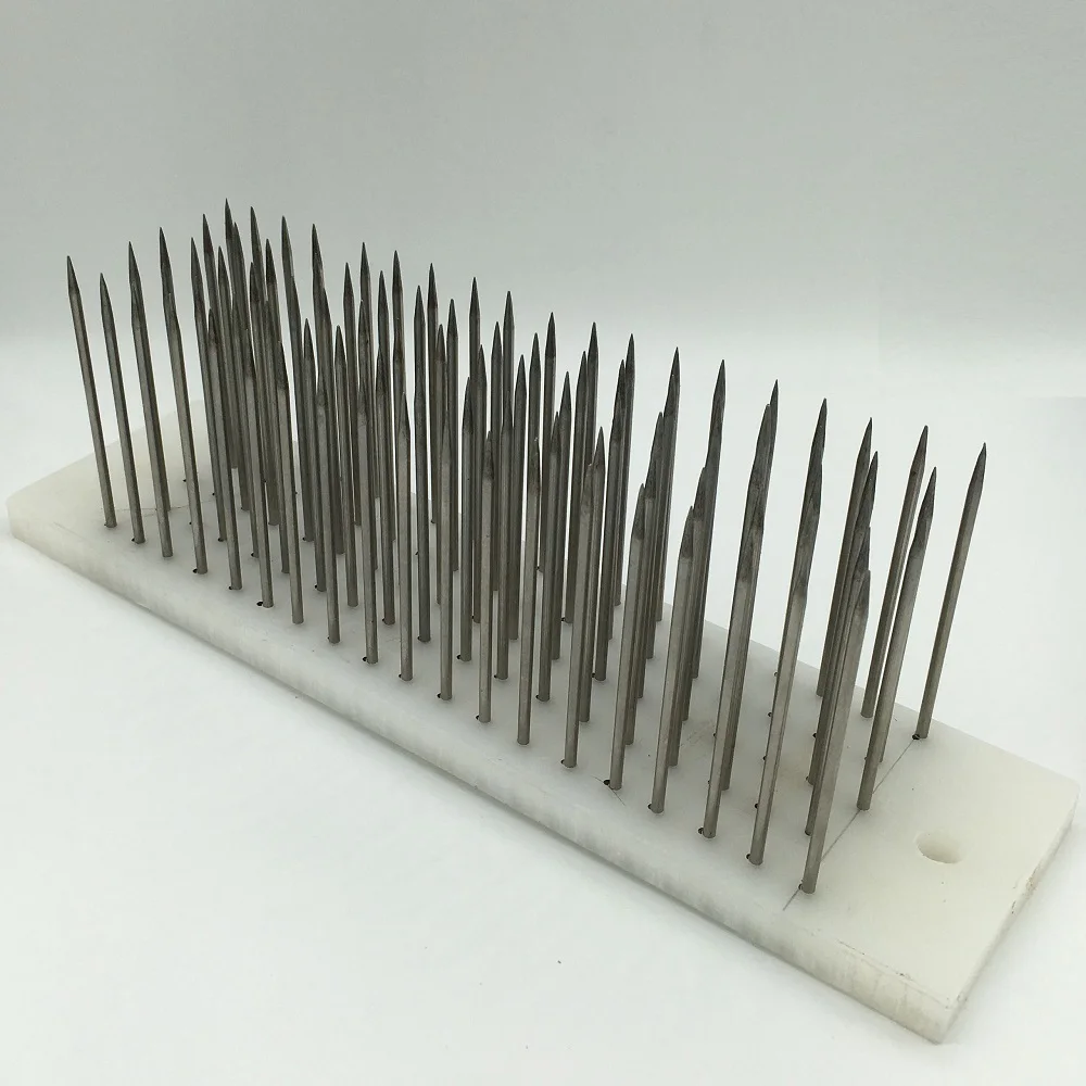 1pc 30cm White Hair Hackle with 100 pcs Needle for Comb Machine Weft Haaknaalden Crochet Locks Braids Hook Set Wigs Wig Agulha