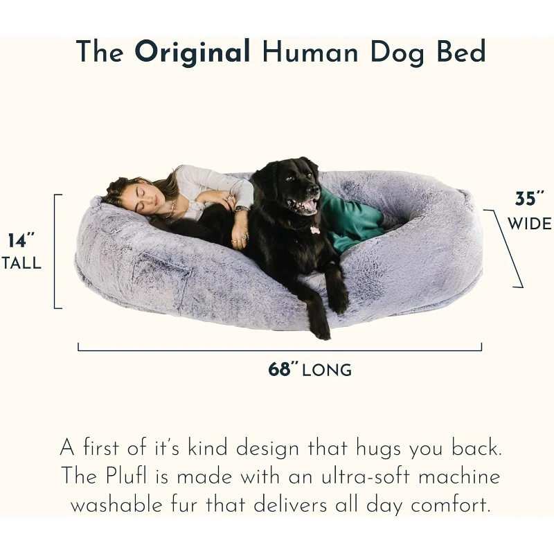 The Original Human Dog Bed for Adults, Kids, Bag with Memory Foam, Machine Washable, and Durable. Perfect nap and Floor，home.