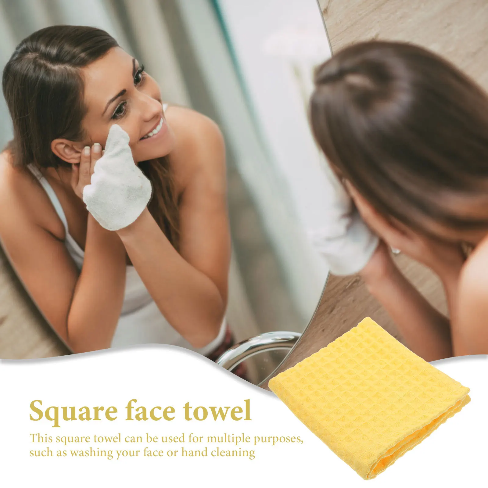 

2Pcs Cotton Square Towels Soft Supple Breathable Water Absorbent Face Hand Cleaning Bulk Washcloths for Sensitive Skin Bathroom