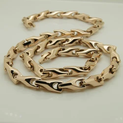 14''-40''  8mm width rose gold plating men/women    tungsten necklace