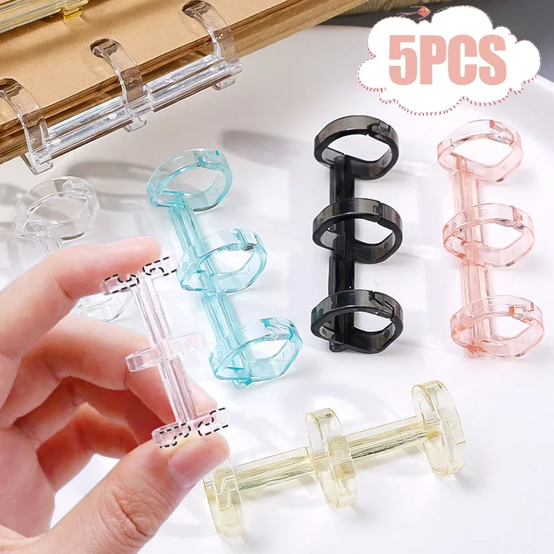 Removable Paper Binder Ring School Office Stationery 3-hole Loose-leaf Binding Clip Rings Spring Spiral Ring for Notebook