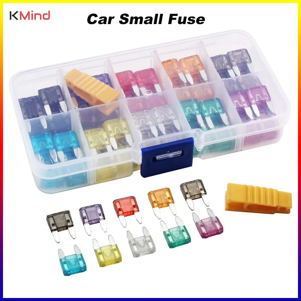 120Pcs Mini Profile Small Size Blade Car Fuse Assortment Set for Auto Car Truck Fusibles 12V 2.5/3/5/7.5/10/15/20/25/30/35A