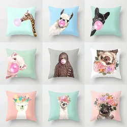 Cartoon Animal Unicorn Decoration Pillowcase Cushion Cover Home Giraffe Sofa Car Llama Alpaca Party