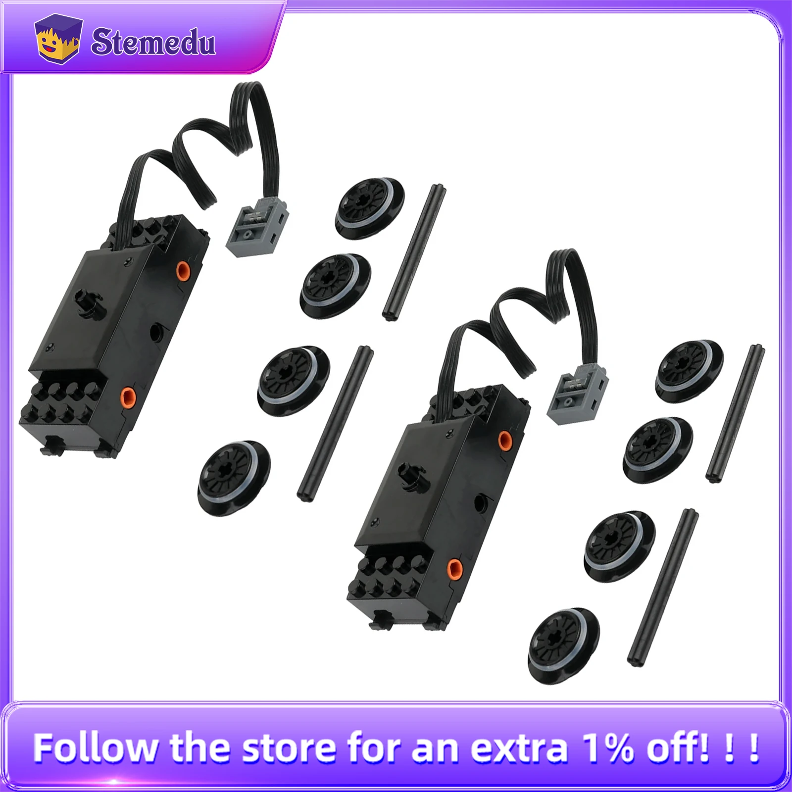 MOC 88002 Motor de tren funciones de potencia Motor técnico de alta velocidad para LEGOeds 10254 53401 53400 vías de riel bloques de construcción de automóviles