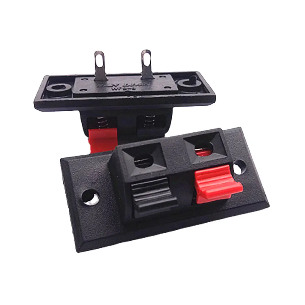2Pcs 2 Positions Terminal Connections Of Push Button Connector In Jack Spring Load Speaker Audio