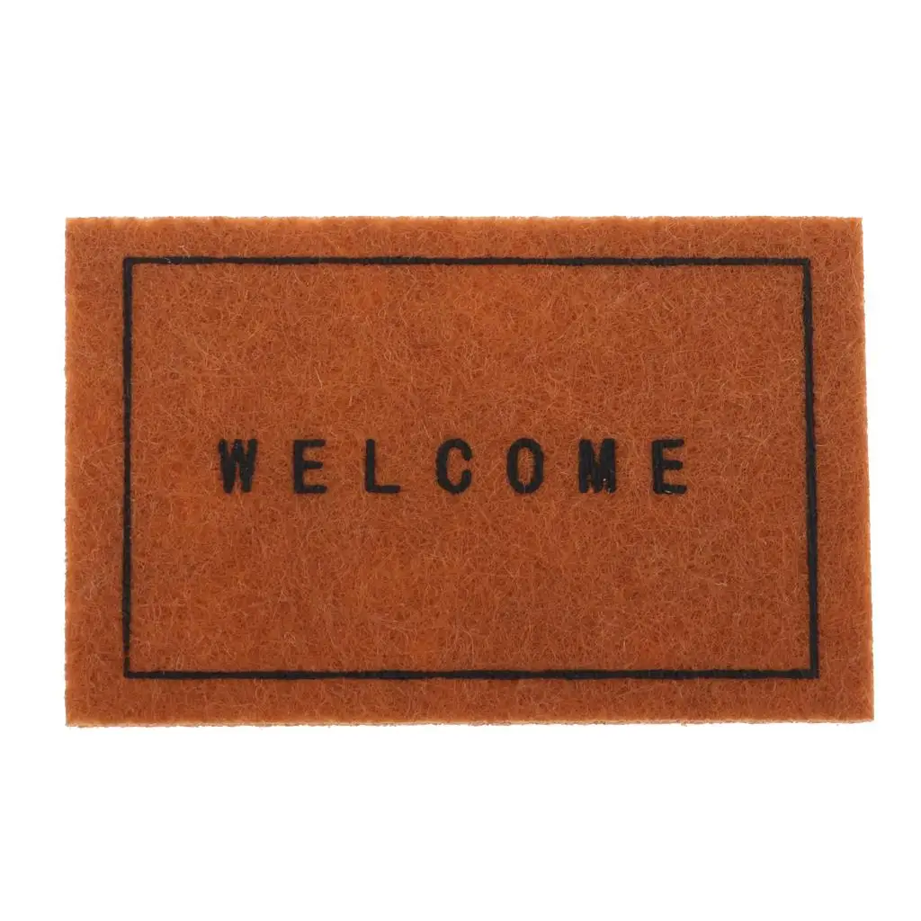 Mini Dollhouse Welcome Mat para crianças, Tapete da porta da frente, Tapete do chão para meninas de escala 1,12