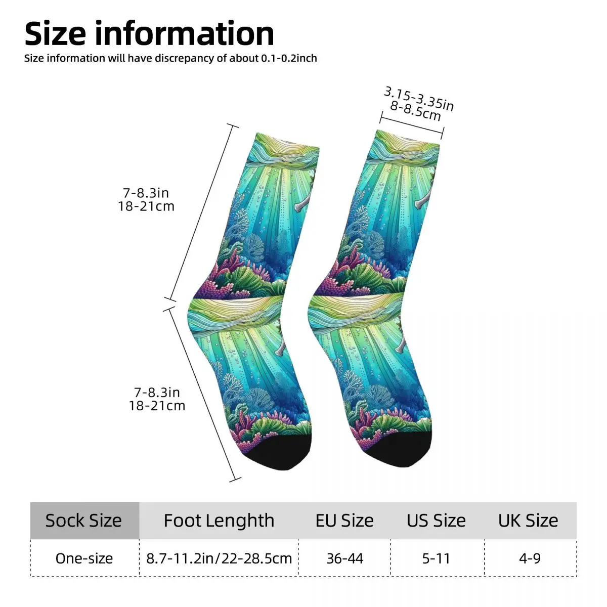 Sea Horse Sock Printed Man Polyester