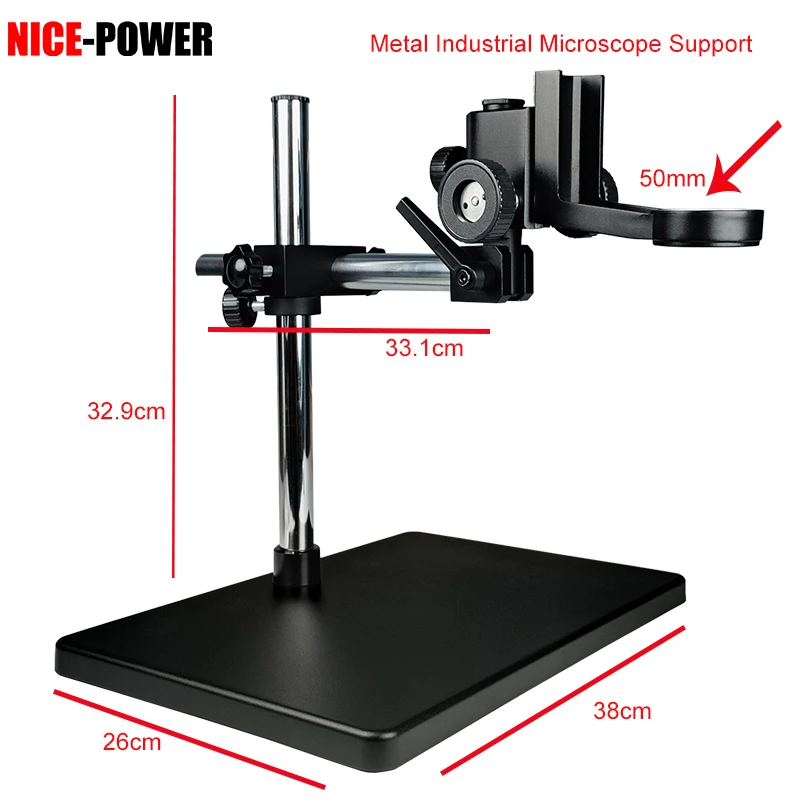 Microscope Focusing Bracket, Aluminum Alloy Adjustable Focusing Holder Universal Rod Table Stand 50mm For Microscope Camera Lens