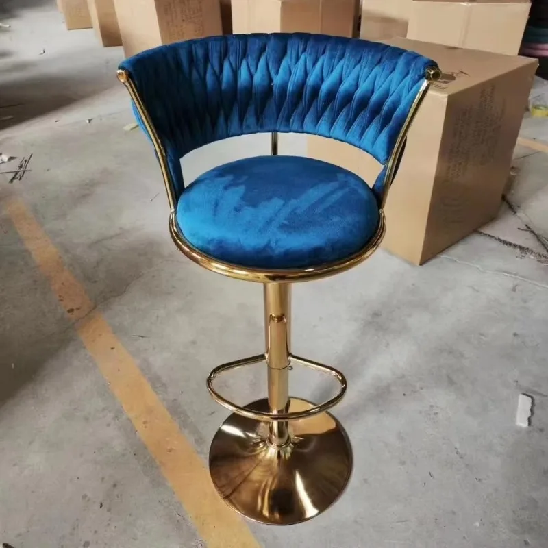 Yellow green blue wholesale luxury high table stool bar chair home hotel kitchen rotating bar stool