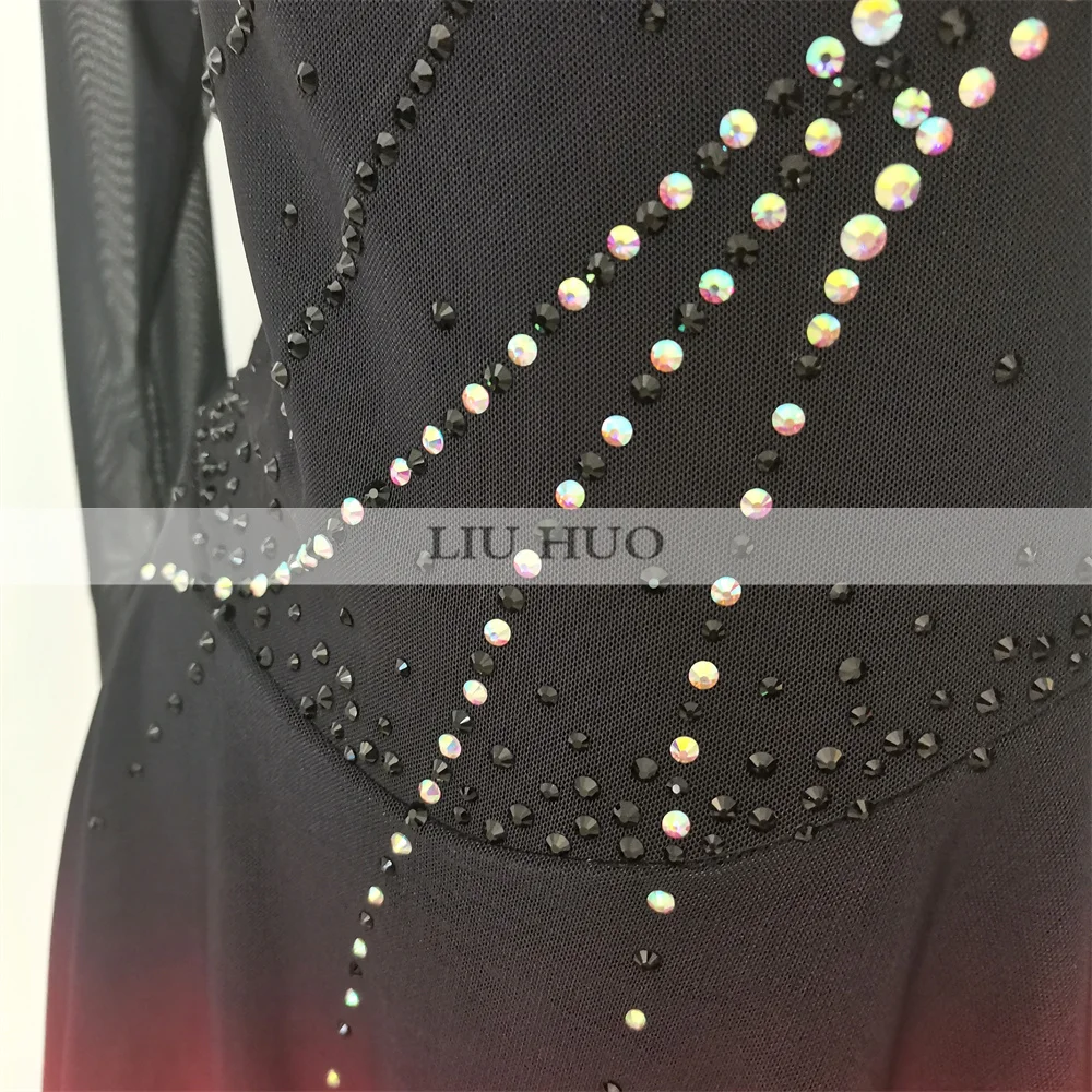 LIUHUO Frauen Mädchen Kostüm Leistung Rhythmische Gymnastik Ballett Wettbewerb Trikot Eis Eiskunstlauf Kleid Tanz Teen Roller