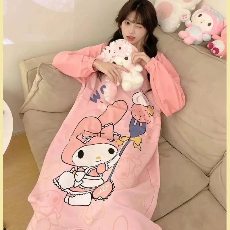 سانريوس الكرتون منامة بلدي ميلودي لطيف كيس النوم فتاة نمط جديد طالب موضة رقيقة فضفاضة مريحة ملابس المنزل غير رسمية #3