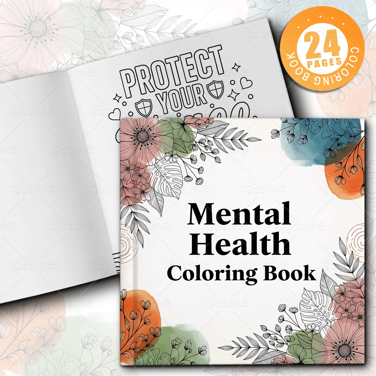 Mental Heath Coloring Book Adult Relieve Stress Bold-easy DIY Art Self-Painting Drawing Books