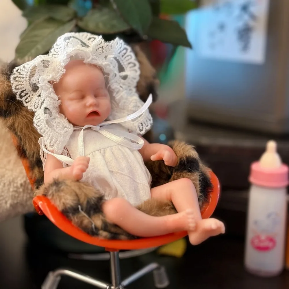 

6-дюймовая полностью силиконовая кукла Bebe Reborn Girl, мягкая на ощупь кукла ручной работы для новорожденных, подарки на день рождения для детей