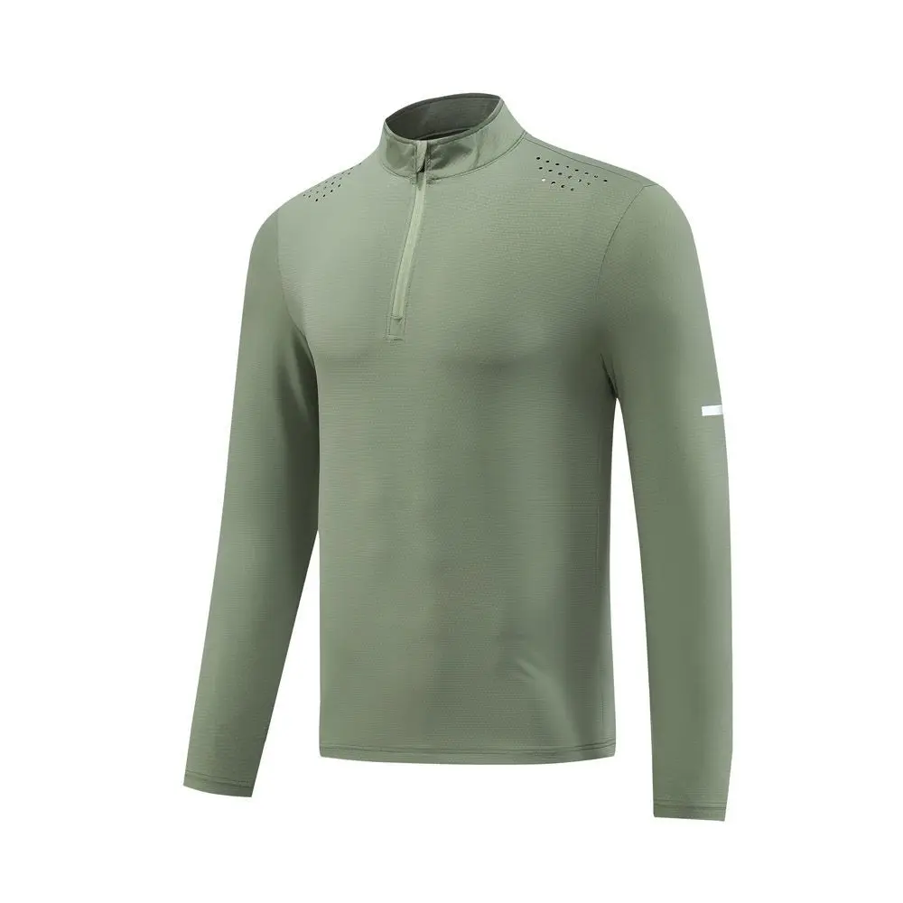 Breathable Half Zip Long Sleeve Shirt for Men Quick Dry Outdoor Sports Fitness Top