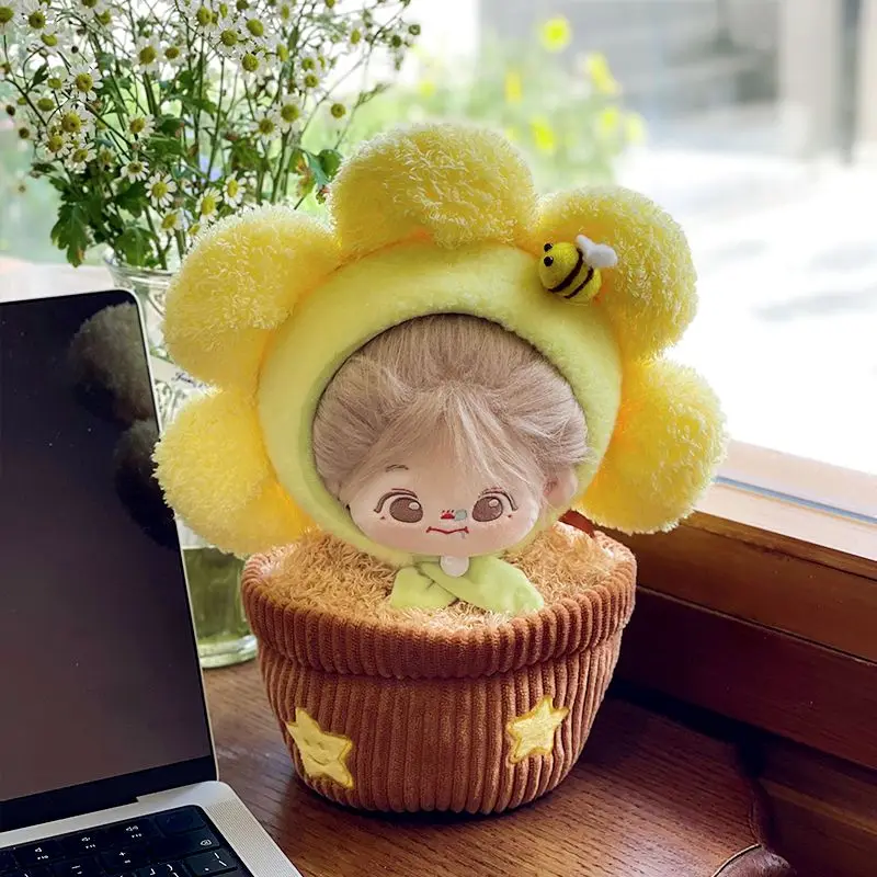 New Arrival 3pc Kawaii Flowerpot Doll Clothes Potted Backpack Outgoing Bag for 20cm Doll Plush Doll Gift