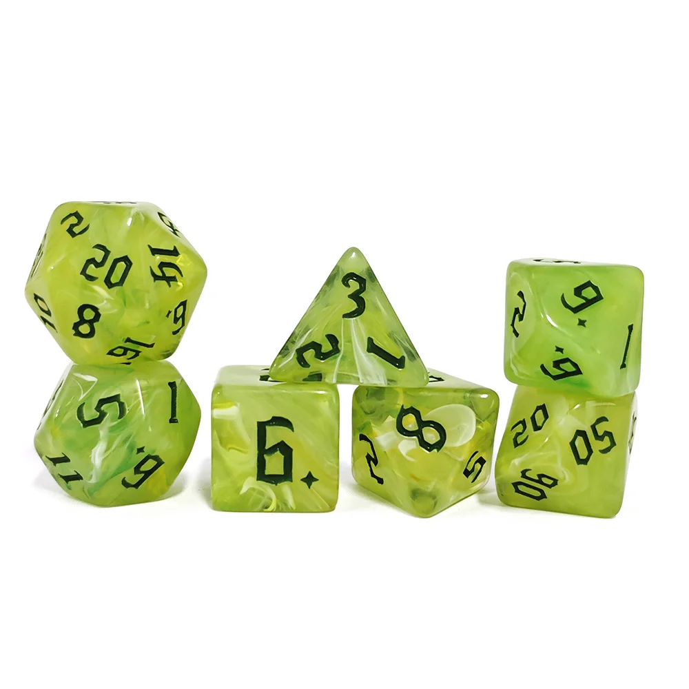 7 قطعة/المجموعة الاكريليك واضح سوينغ مجموعة نرد ل DND RPG TRPG ألعاب المجلس ألعاب شعبية النرد الترفيه النرد ألعاب الديكور الاطفال النرد #4