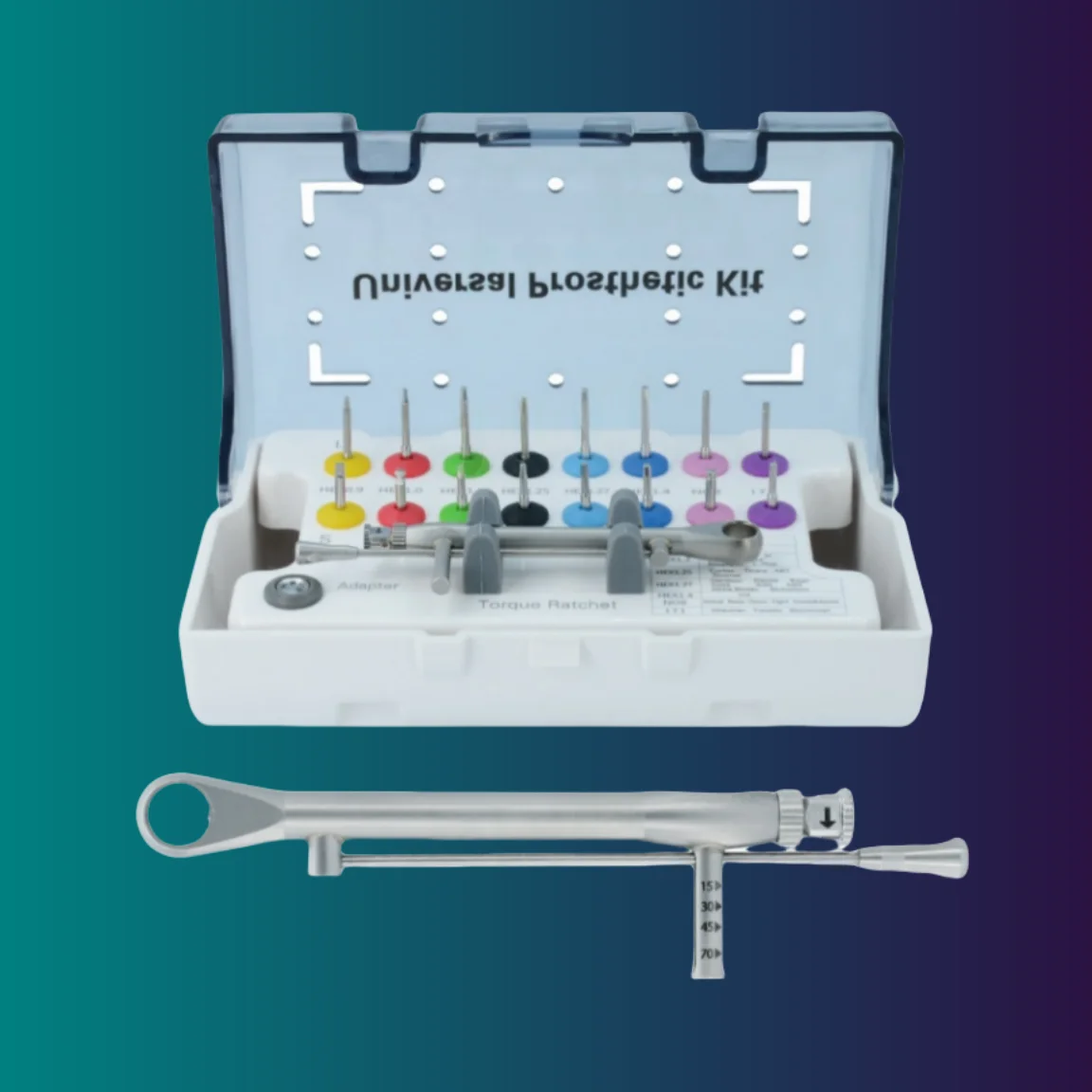 

Dental Implant Screwdriver Ratchet Universal Dental Implant Torque Wrench Screw Driver 10-70Ncm Dental Implant Prosthetic Kit