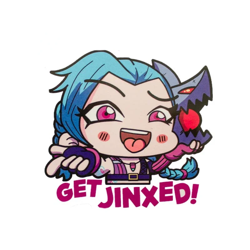 New Design Fashion Cartoon Decal for Jinx Chibi League of Legends Car Sticker Waterproof Caravan Laptop Decoration, 13cm