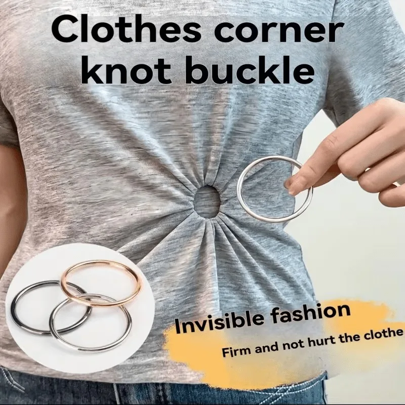 3 PCS Adjustable Clothing Buckles - Hem and Cuff Clip, No Need to Sew T-Shirts, Shirts, Dresses - Durable Decoration Buckle