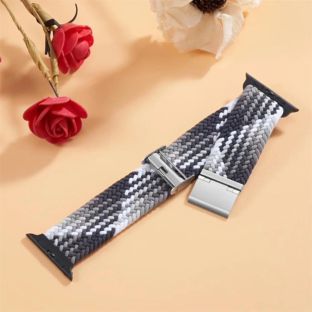 Cinturino intrecciato per Apple watch 10 cinturini 46mm 42mm 44mm 45mm 4140 mm Bracciale correa in nylon serie iWatch 8 9 5 SE 6 7 Ultra 2 49mm