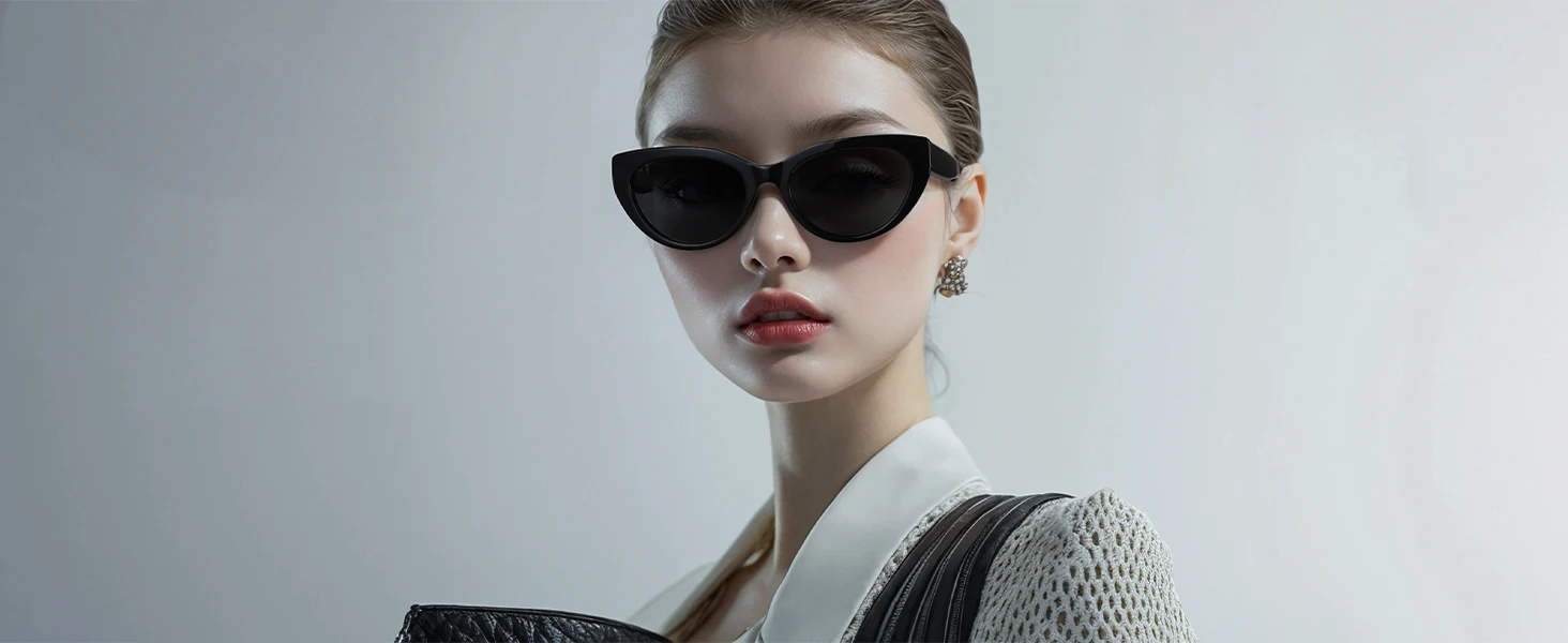 ZENOTTIC Retro Polarisierte Sonnenbrille Frauen Vintage Shades UV400 Schutz Mode Cat Eye Acetat Sonnenbrille Trendy – Detail 2