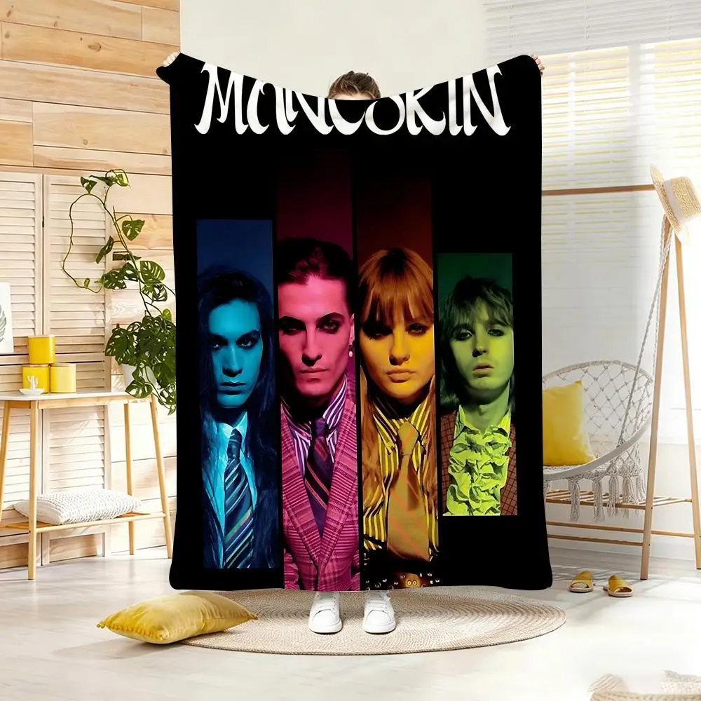Rock Band M-ManeskinS Throw Lightweight 240g Flannel Blanket Soft Skin-friendly for Summer Cooling
