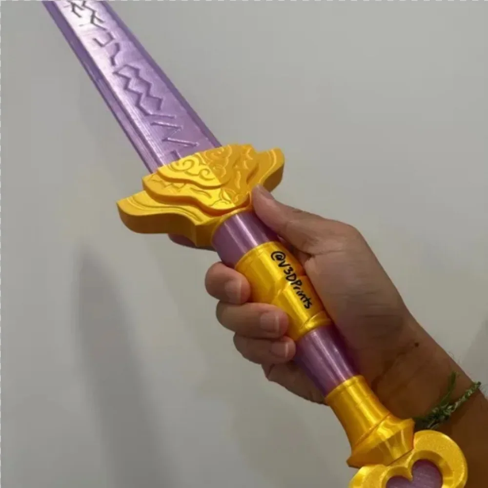 Rumi Cosplay Spada Demoni Hunter KPop Demon Hunter Viola chiaro Spade scalabili Coltello Ornamento per ragazze Gruppo Puntelli Accessori