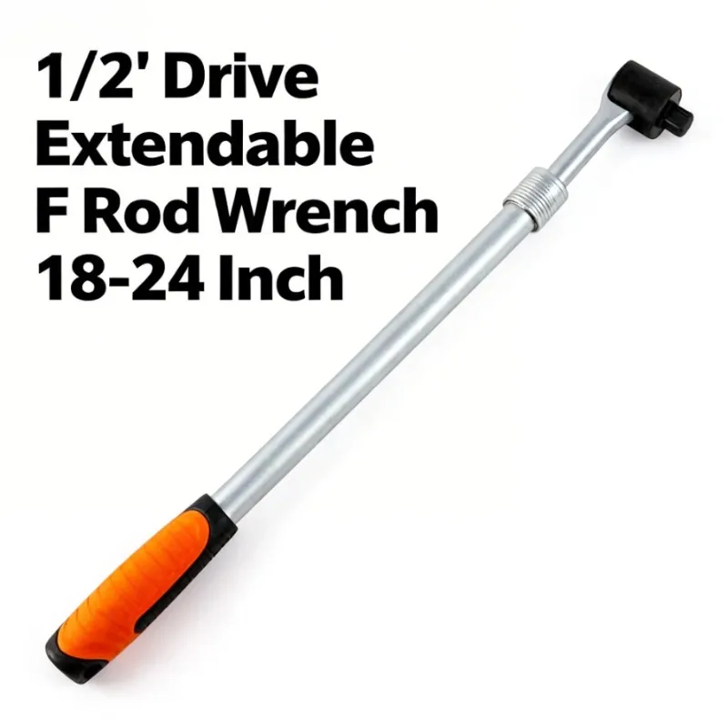 

1/2" Drive Extendable F Rod Wrench 18-24 Inch Flexible Head Breaker Bar Heavy Duty CR-V Steel Auto Repair Tire Tool