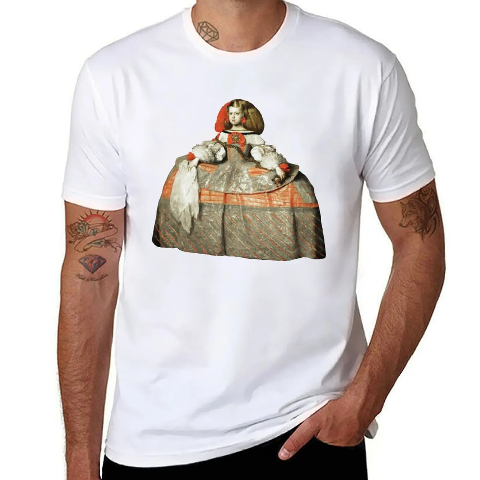 

Diego Velázquez - Infanta Margarita Teresa in a Pink Dress T-Shirt cotton t shirts high quality T-Shirt