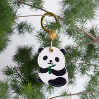 Animal Lotus Panda Access Card Holder PU leather Cute Rabbit Pendant Keychain Keyring Creative Access Control Card Cover Keyfob