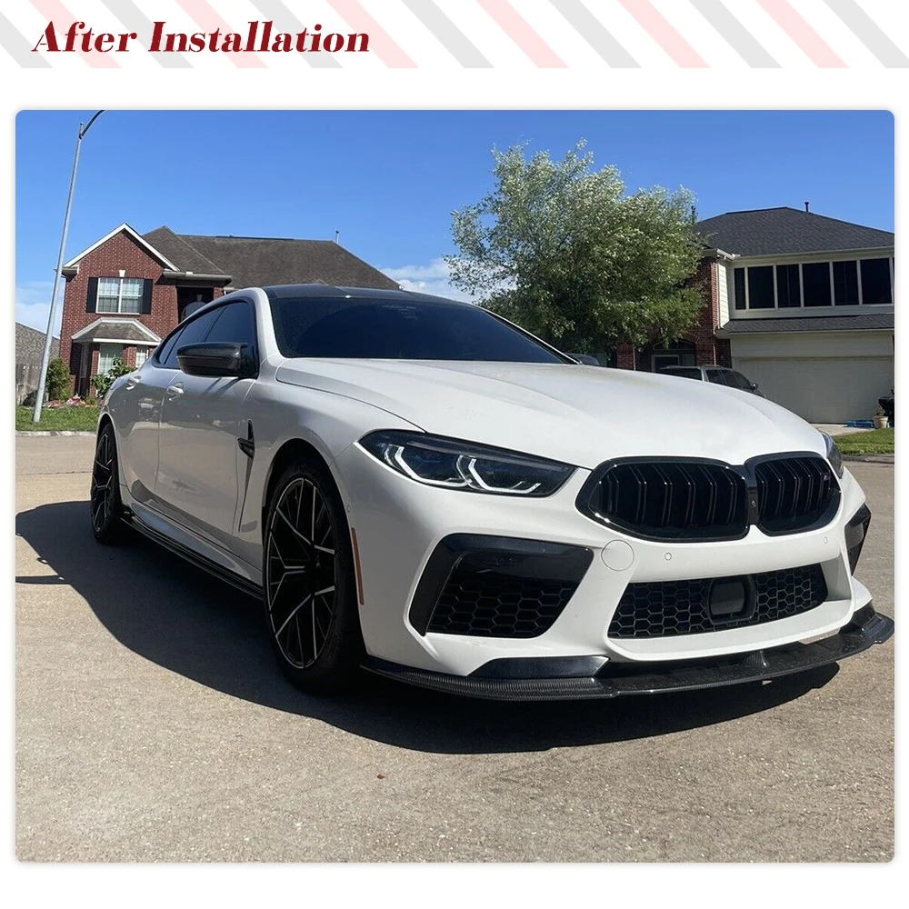 Car Front Bumper Lip For BMW 8 Series F91 F92 F93 M8 2019-2022 Dry Carbon Front Bumper Lip Spoiler Wide Body Kit Lip Chin Lip