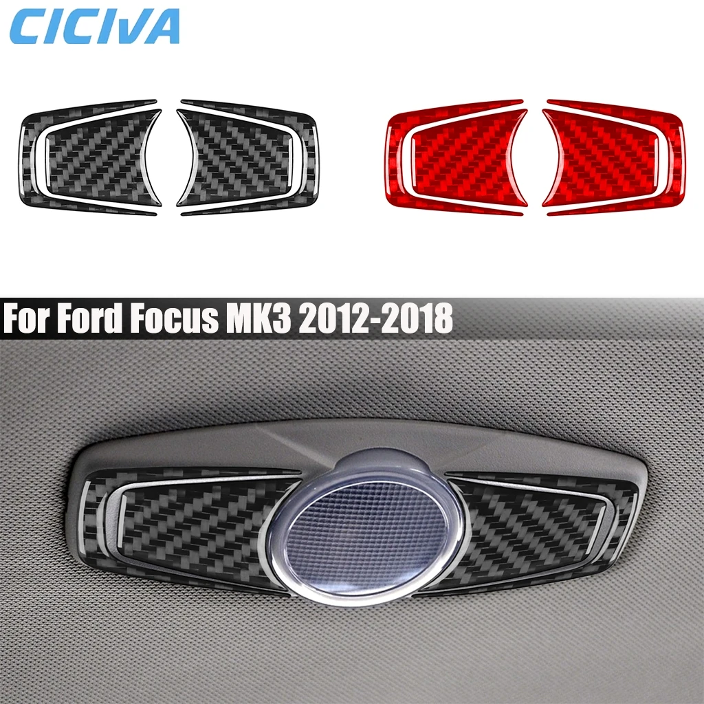 

Carbon Fiber Car Accessories Rear Reading Light Decorative Modified Cover Sticker Interior Trim For Ford Focus MK3 2012-2018
